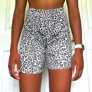 Cheetah print biker shorts